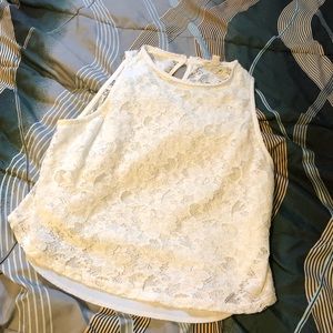 Rolla Coster white floral lace tank top